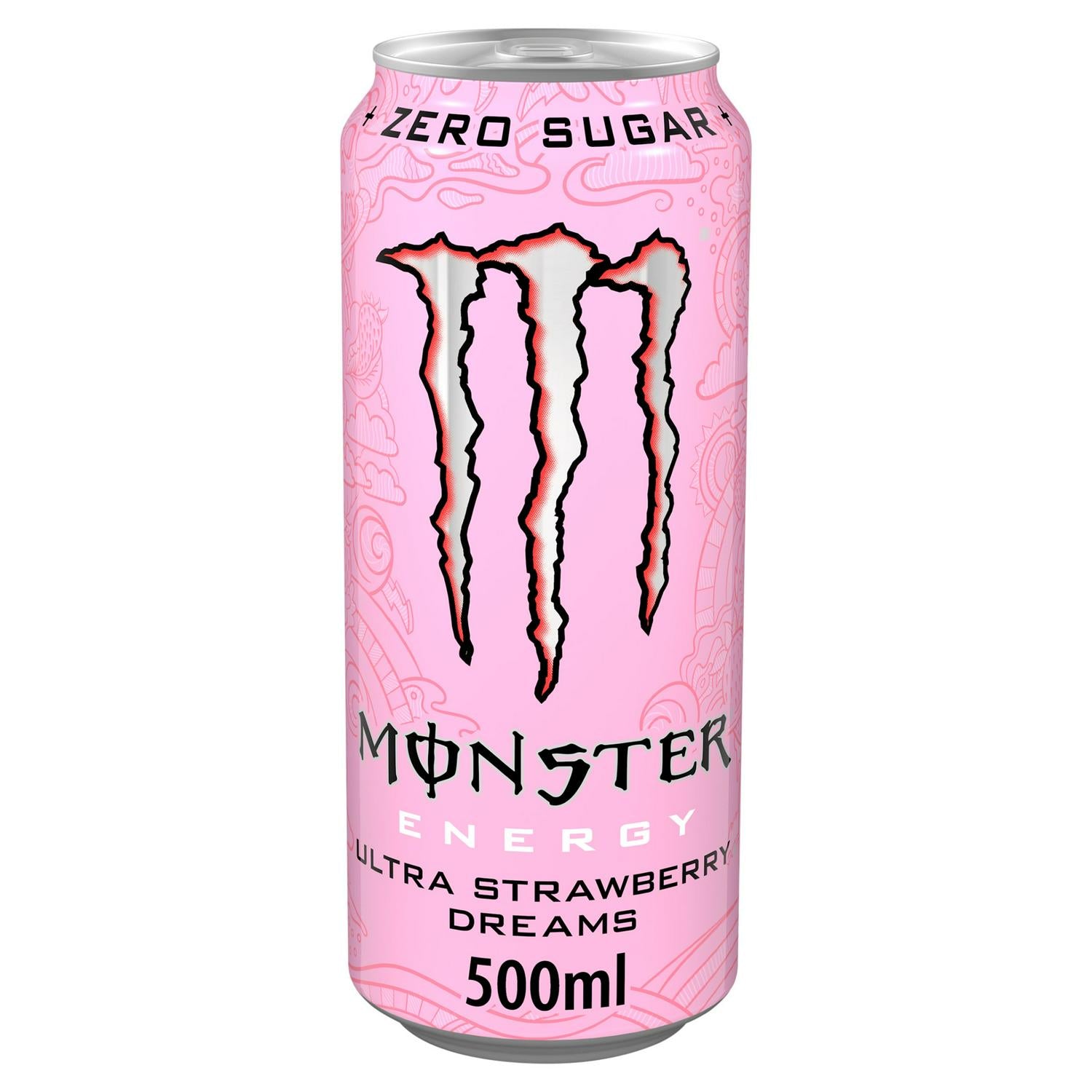 Monster energy drink Ultra Strawberry Dreams 500ml, imported from the UK