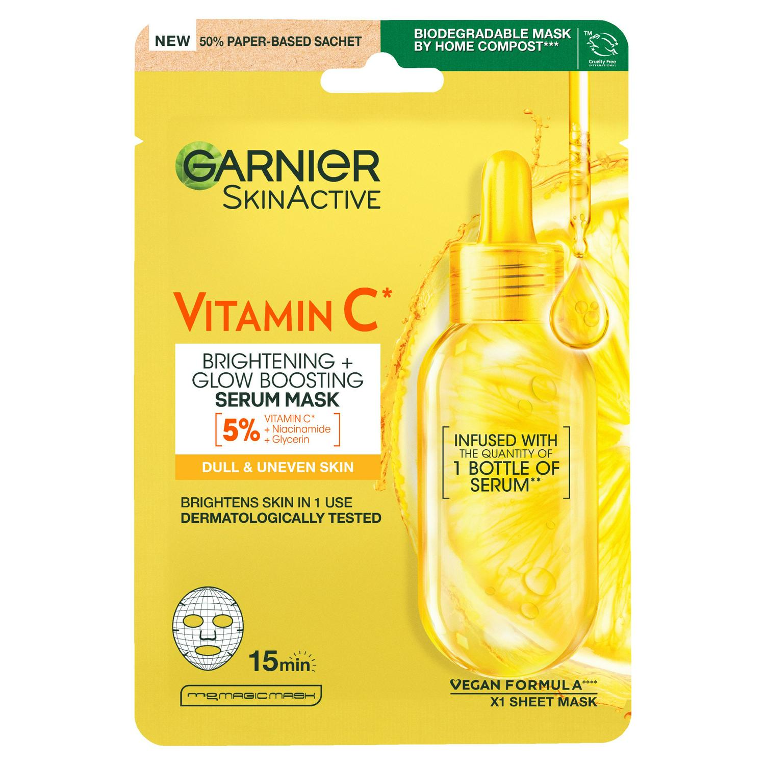 Garnier Brightening Vitamin C Sheet Mask 28g, UK version
