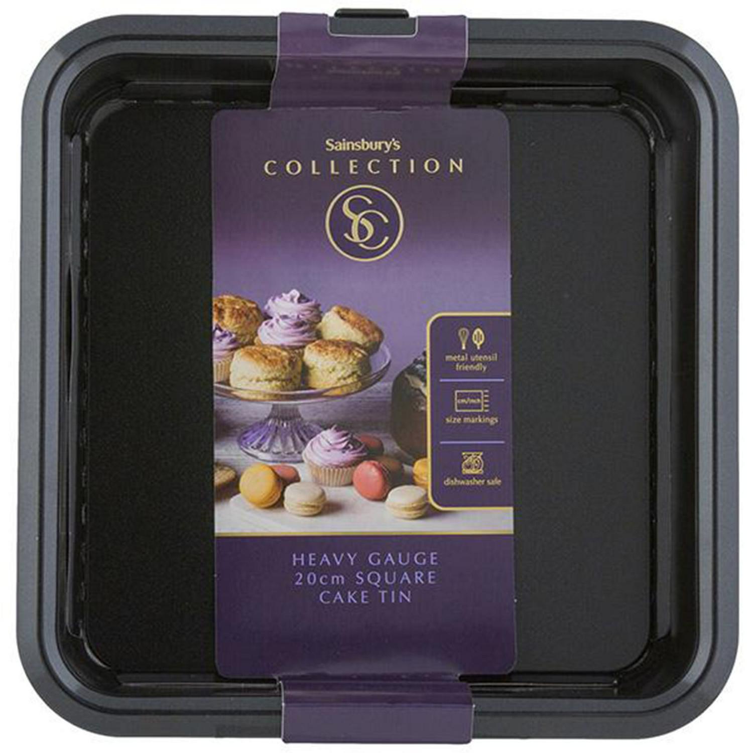 Sainsbury's Black Square Cake Tin 20cm (British brand)