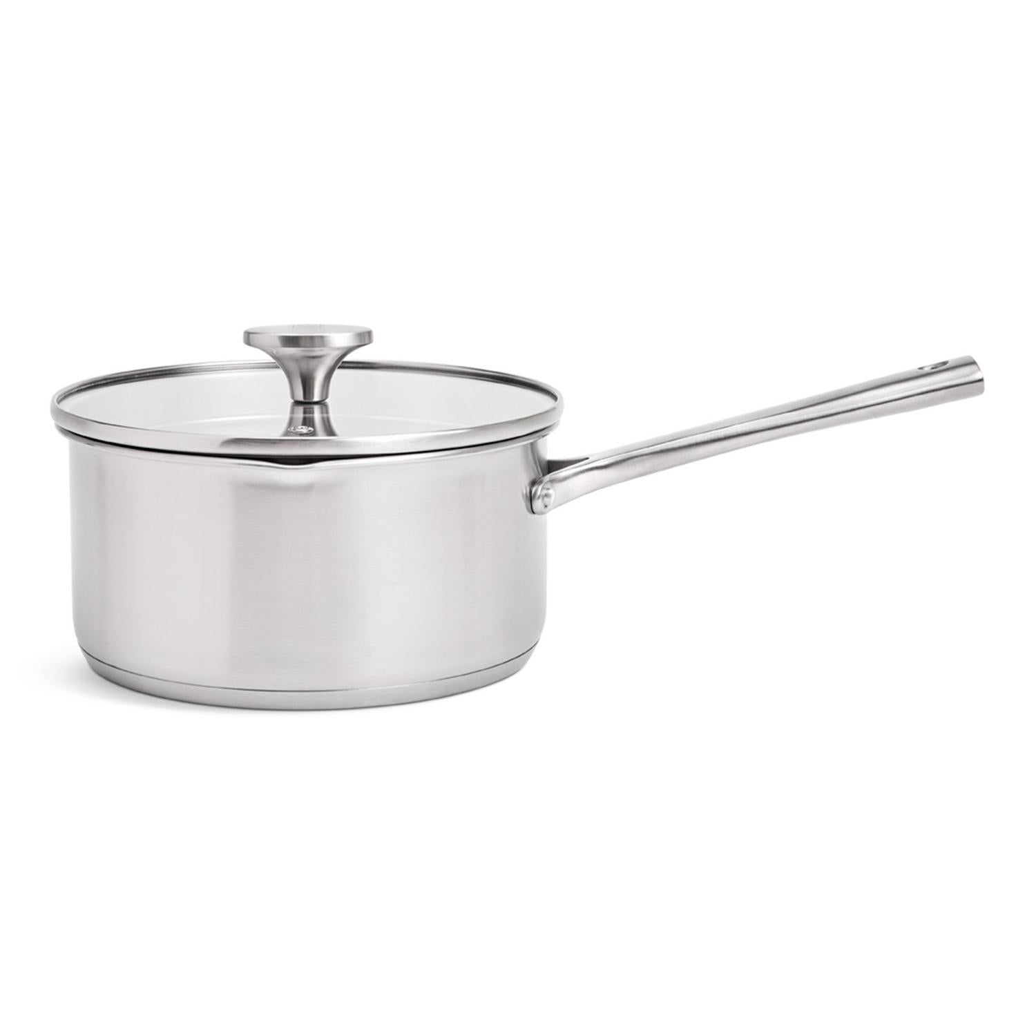 Habitat Ellipse Brushed Stainless Steel 18cm Saucepan