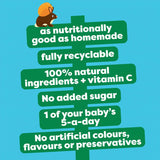 Heinz fruit puree apple peach mango banana 100g, UK version