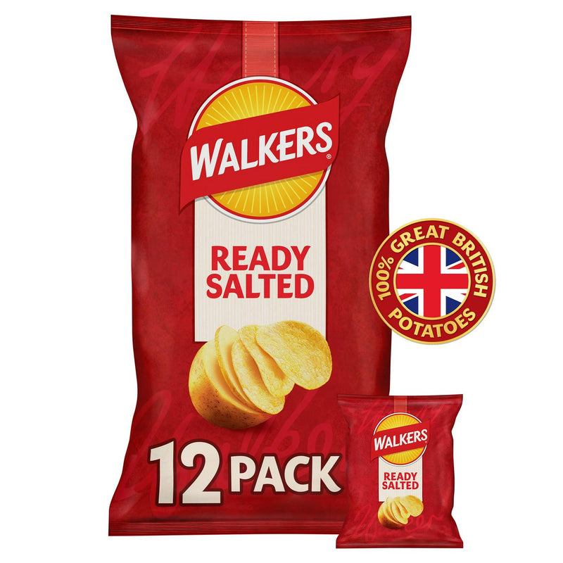 Walkers Ready Salted Crisps 12x25g (British brand)