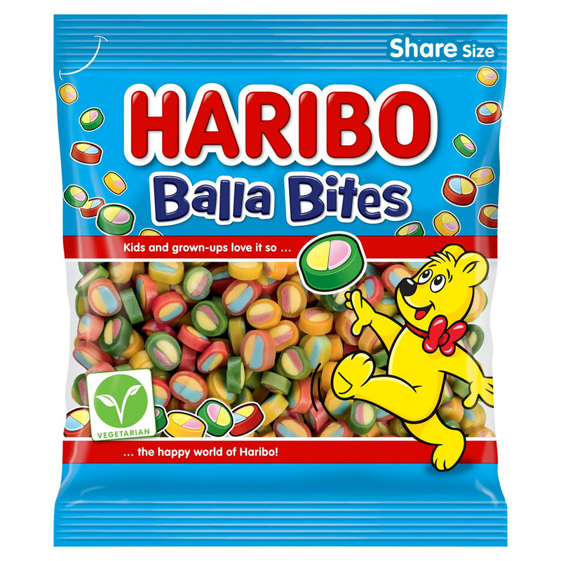 Haribo Balla Bites chewy fruit sweets 140g, UK version