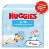 Huggies plastic free baby wipes 4 x 48, UK version