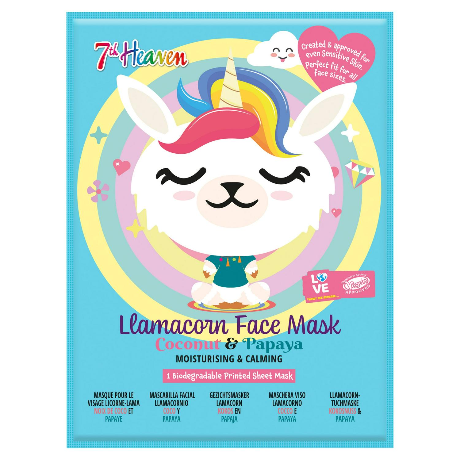 7th Heaven Coconut Papaya Llamacorn Face Mask Sachet (British brand)