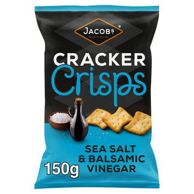 Salt & Balsamic Vinegar Flavour Cracker Crisps Sharing Bag 150g