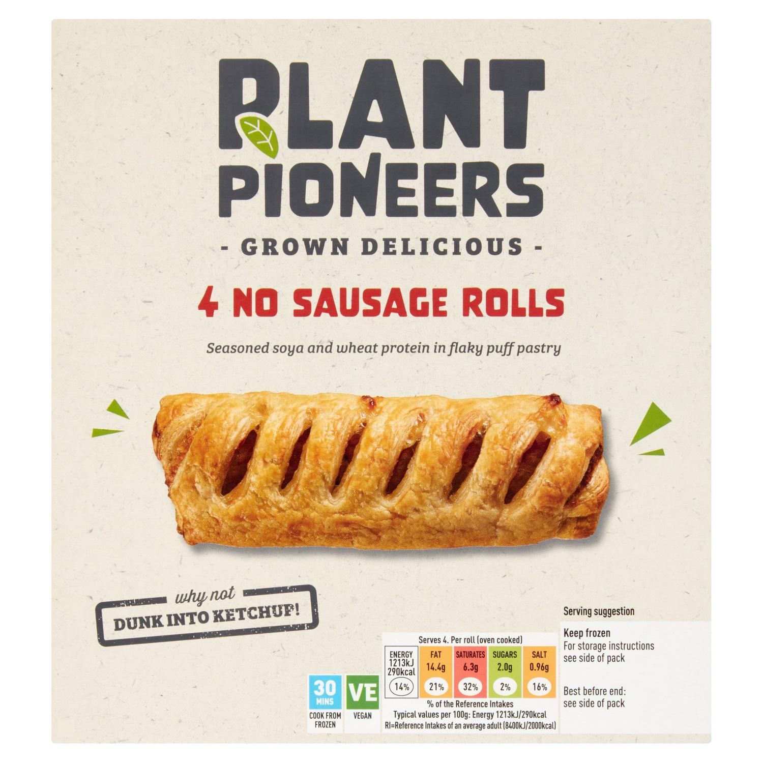 Plant Pioneer No Pork Sausage Rolls 400g (British brand)