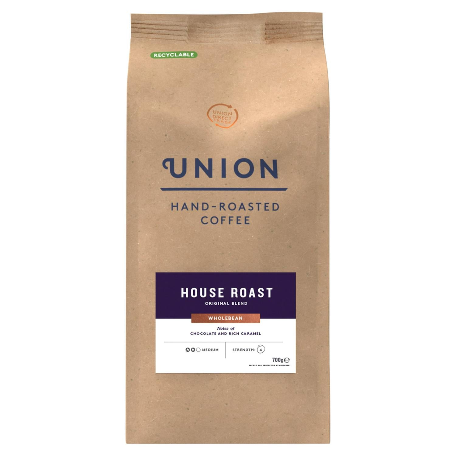 Union Hand Roasted Coffee House Roast Original Blend Wholebean 700g