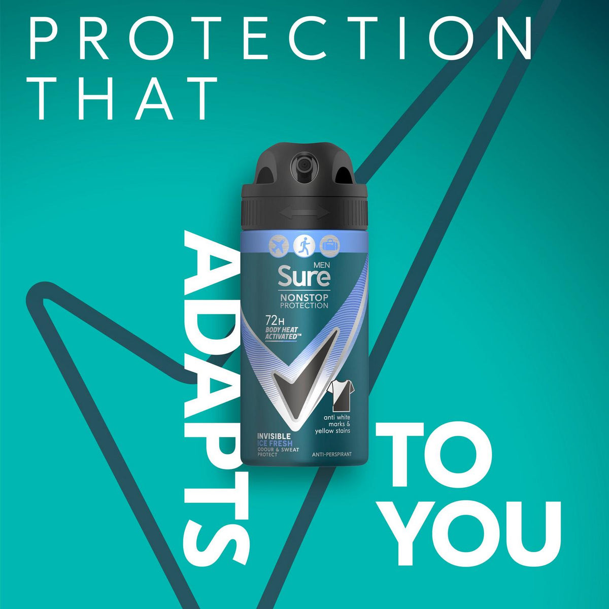 Sure Invisible Ice Fresh Nonstop Protection Anti Perspirant Deodorant Travel Size 75ml