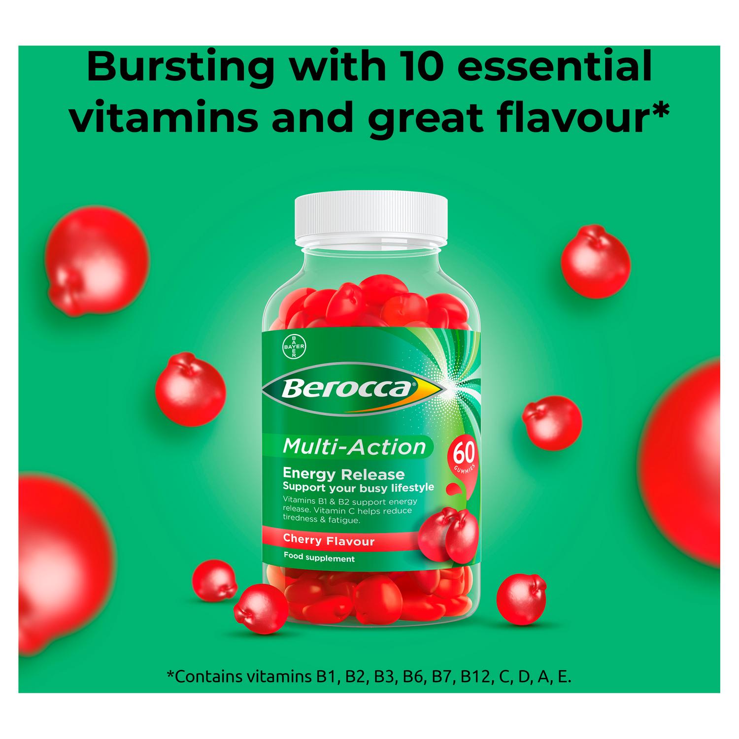 Berocca Multi Action Cherry Flavour Gummies 60ct - British product