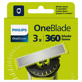 Philips OneBlade 360 replacement blades 3 pack, imported from the UK