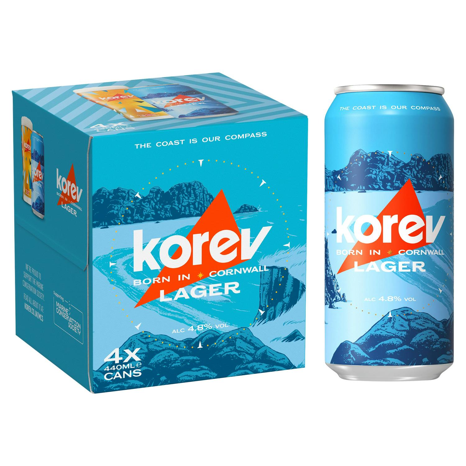 Korev Pale Ale Beer 4 x 440ml, UK version