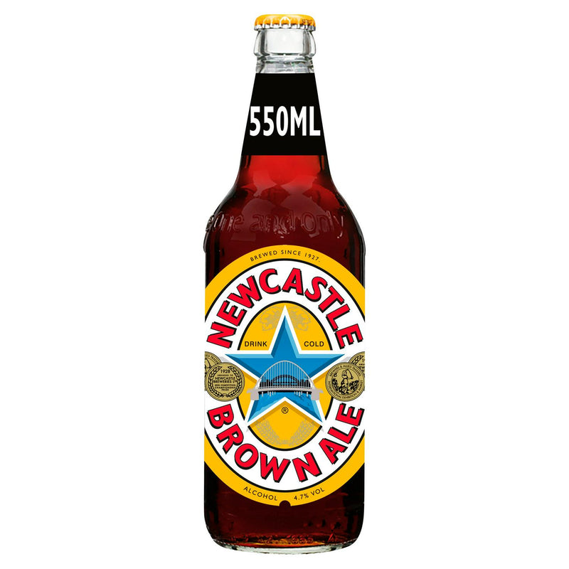 Newcastle brown ale bottle 550ml, imported from the UK