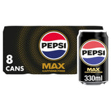 Pepsi Max No Caffeine Cola 8 x 330ml multipack, imported from the UK