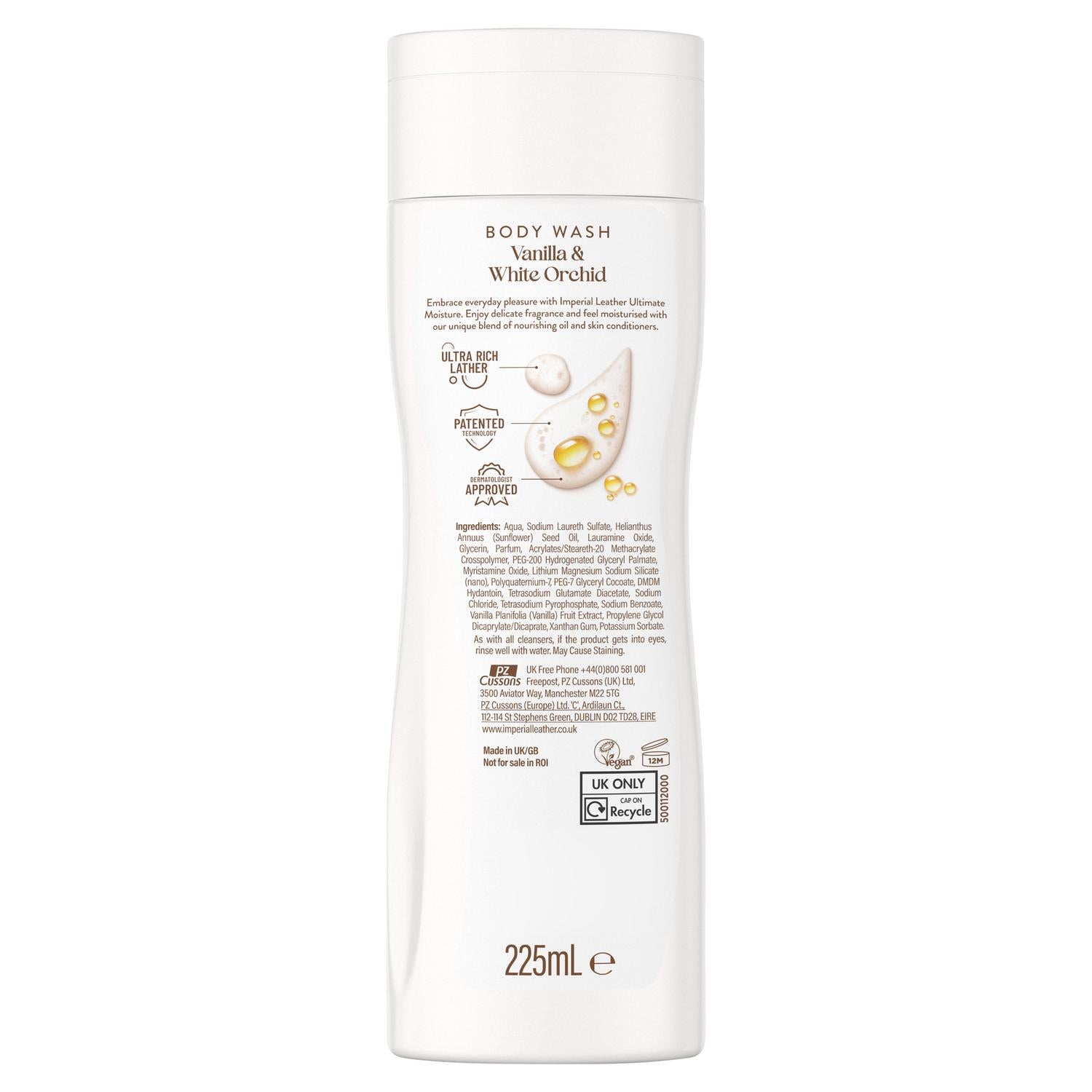 Imperial Leather Ultimate Moisture Body Wash 225ml, imported from the UK