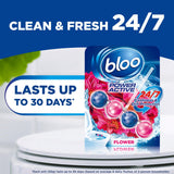 Bloo Power Active toilet rim block flower scent 3x50g - British product