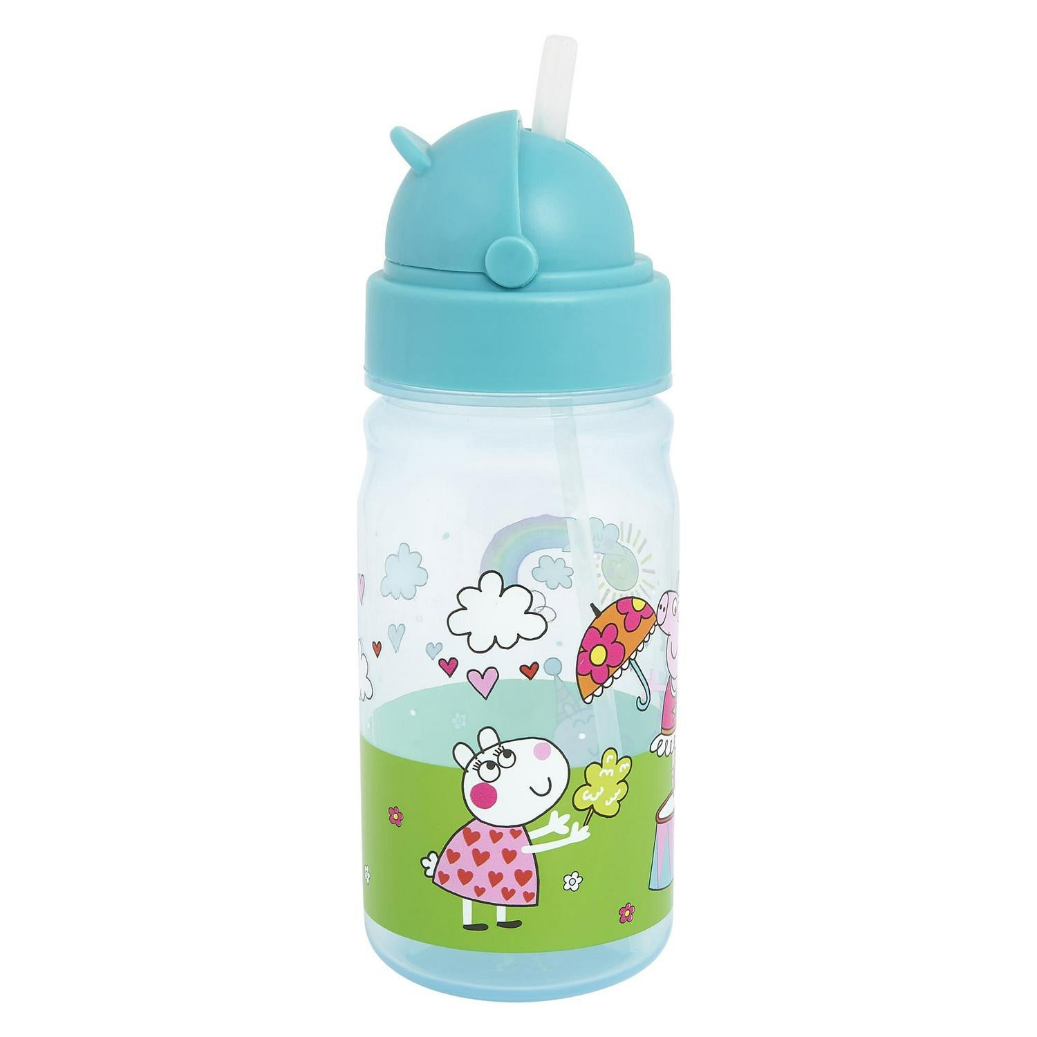 Official Peppa Pig water bottle 400ml with straw, imported from the UK