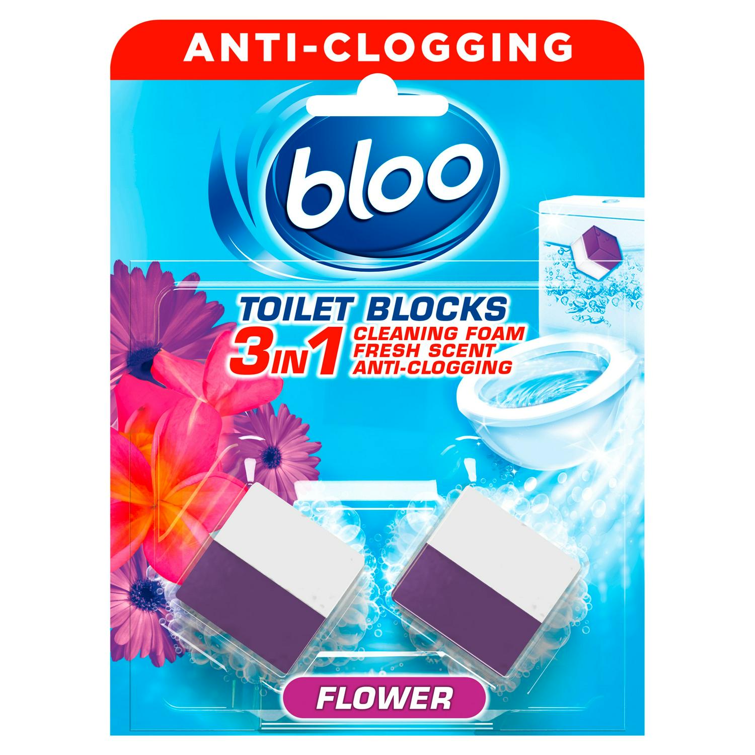 Bloo In Cistern Toilet Blocks Flowers 2x50g