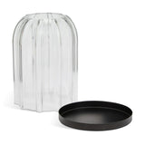 Habitat Ribbed Cloche Tealight Holder Glass 15cm High, UK version