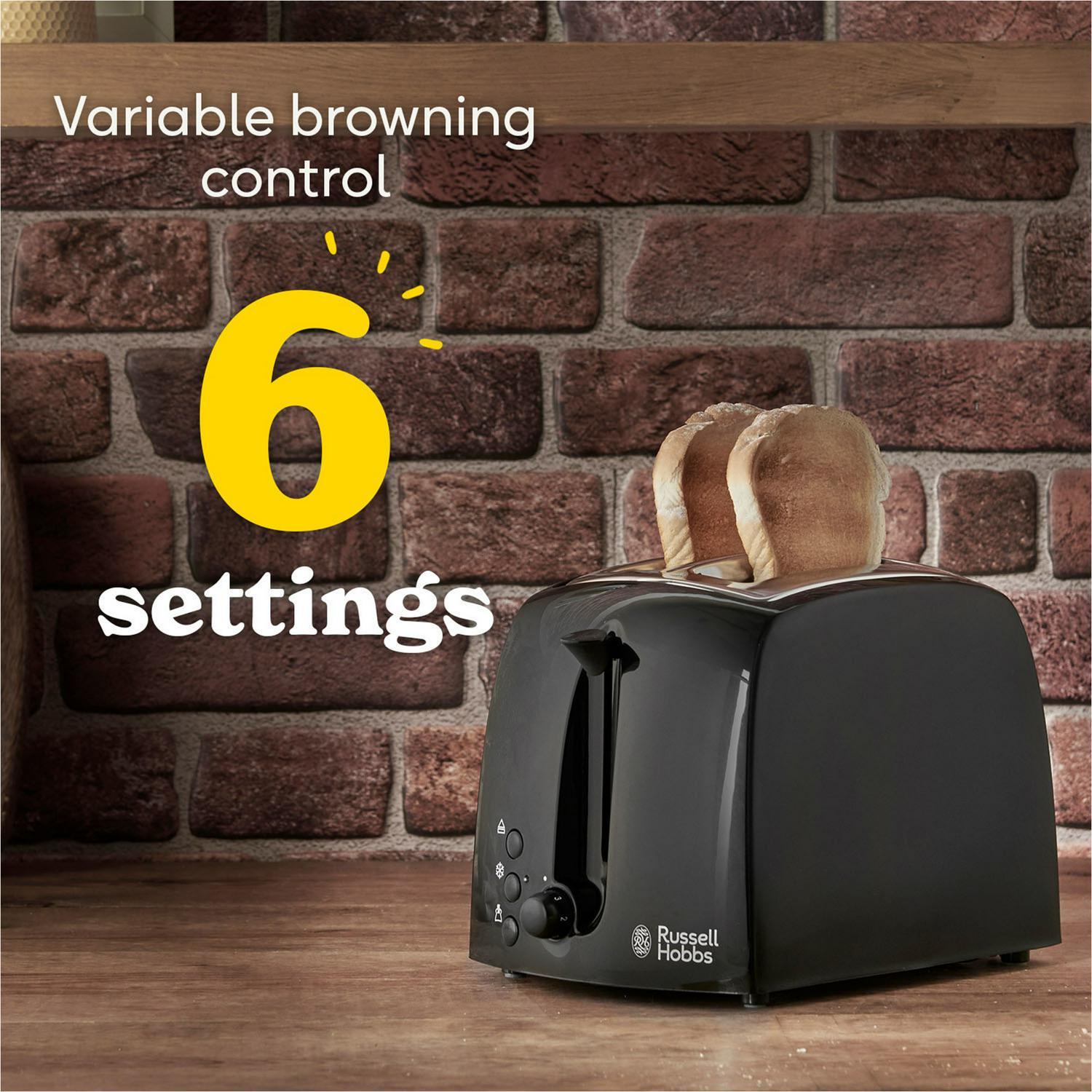 Russell Hobbs Textures Black Toaster 2 Slice, imported from the UK