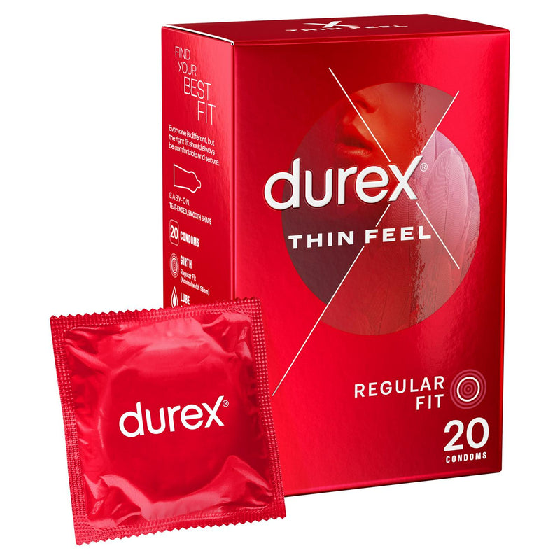 Durex Thin Feel transparent latex condoms 20 pack (British brand)