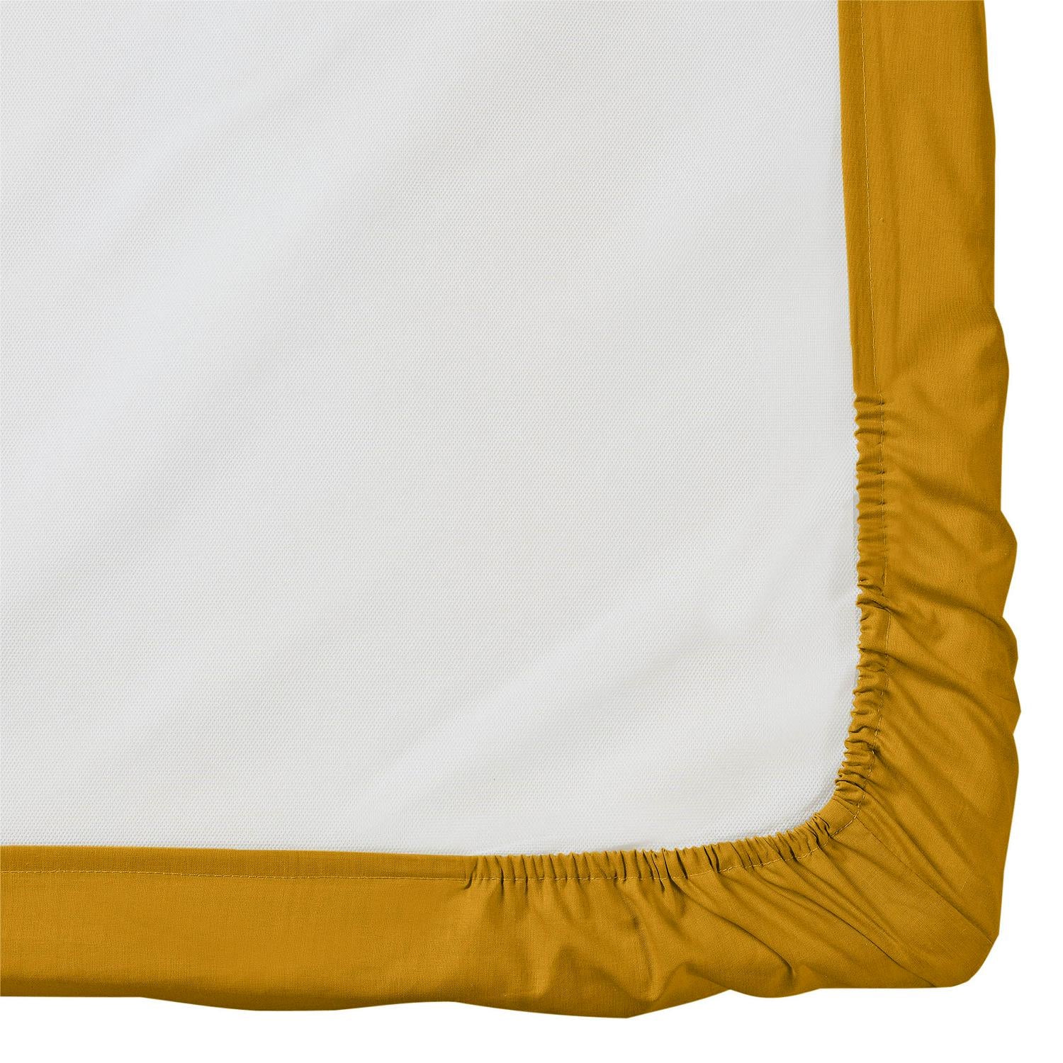 Habitat Cotton Rich 180TC Plain Fitted Sheet - Mustard