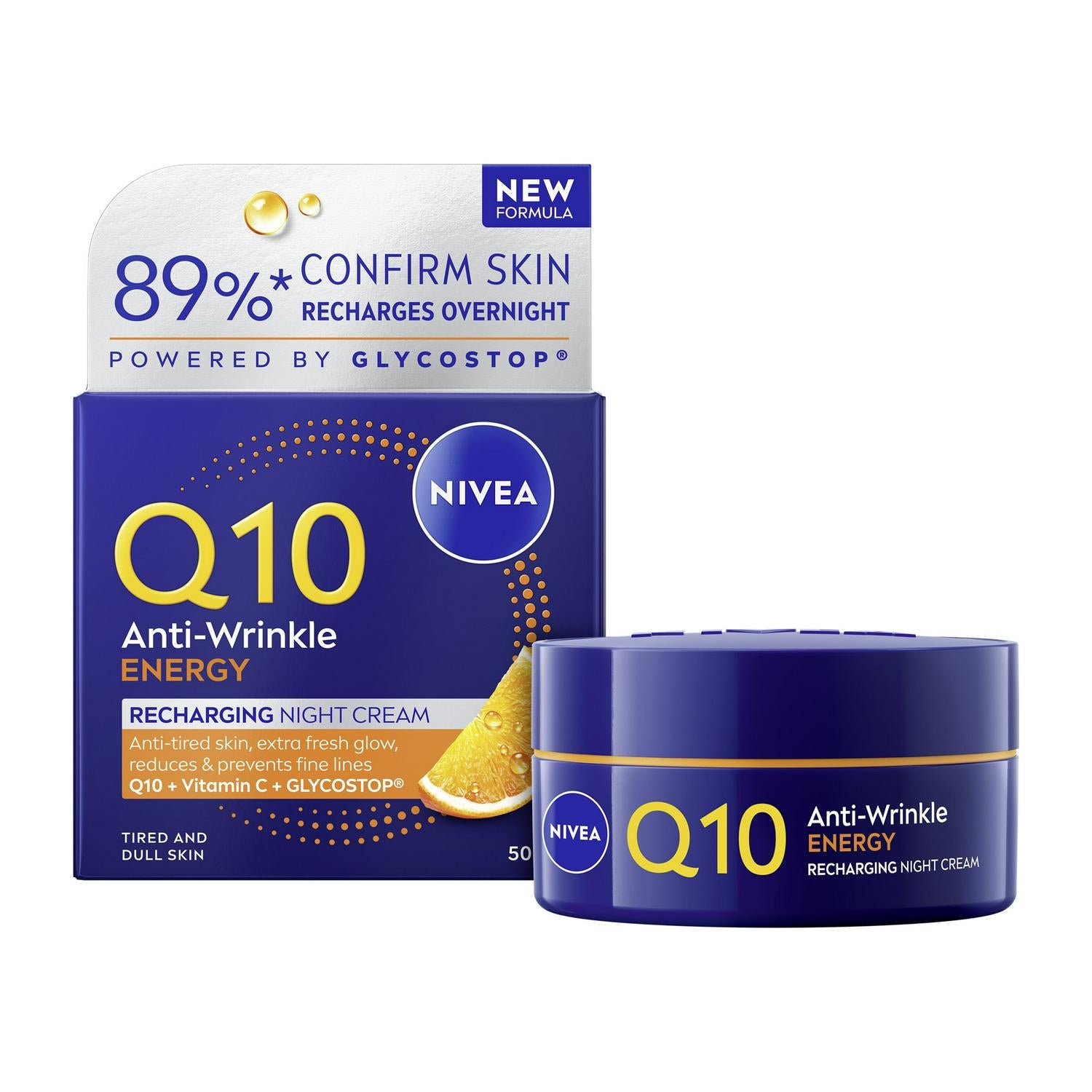 Nivea Q10 Energy Anti Wrinkle Recharging Night Cream with Vitamin C 50ml