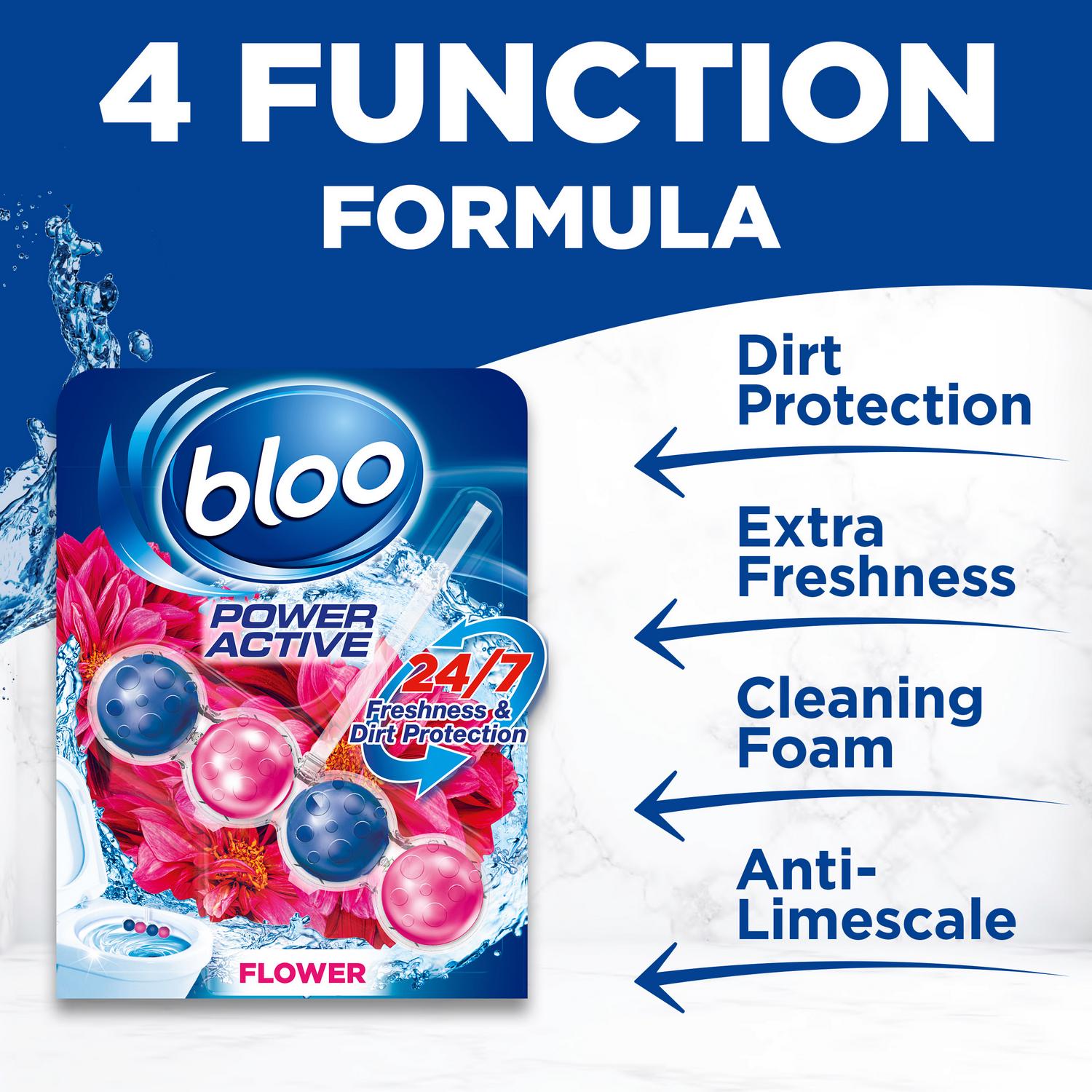Flower-Scented Toilet Rim Block with 4-Function Formula 50g