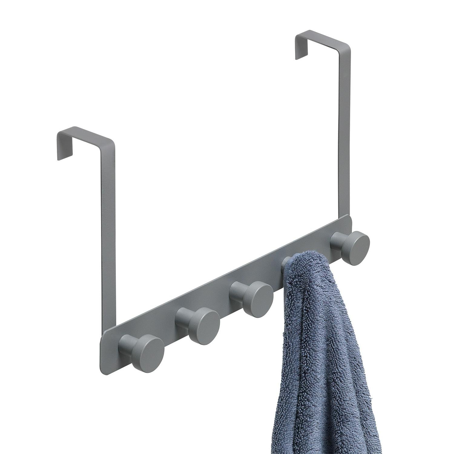 Habitat Over Door Set 5 Grey Chrome Hooks, UK version