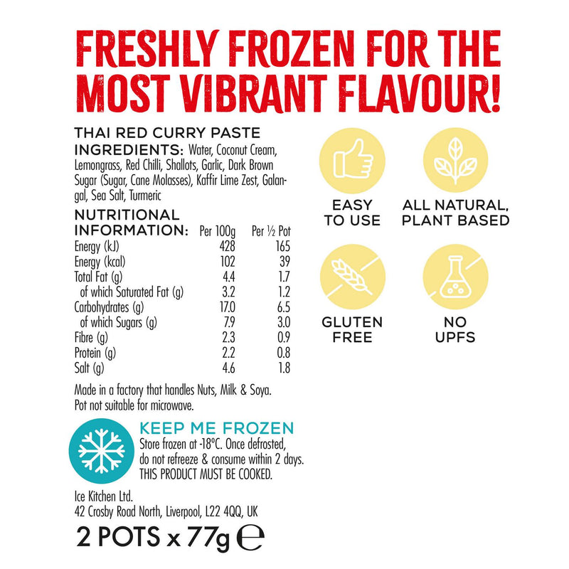 Ice Kitchen Thai Red Curry Paste Frozen 2 x 77g, UK version