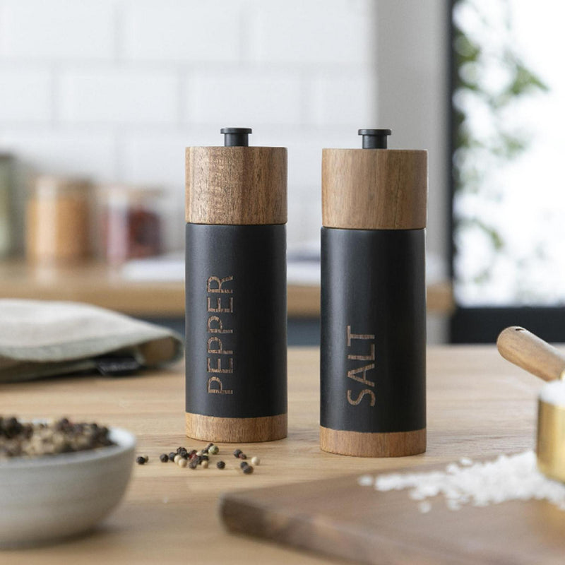Habitat Acacia Wood Salt and Pepper Mill - Black