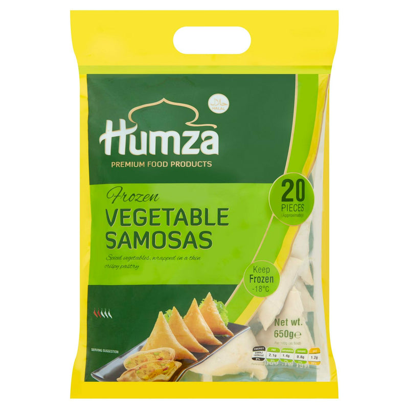 Premium Humza frozen vegetable samosas with spice blend 650g, UK version