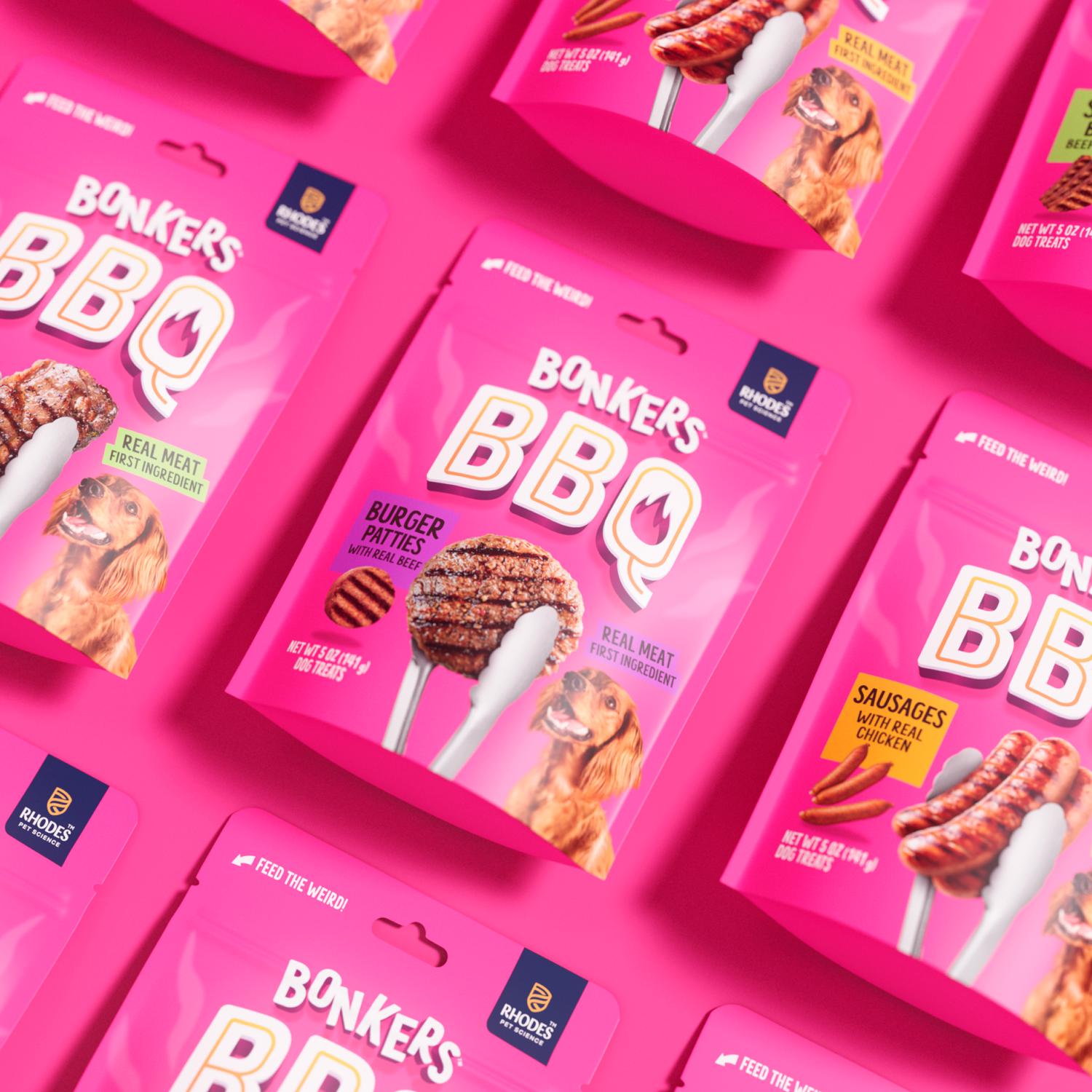 Bonkers BBQ Beef Burger Dog Treats 85g - British product