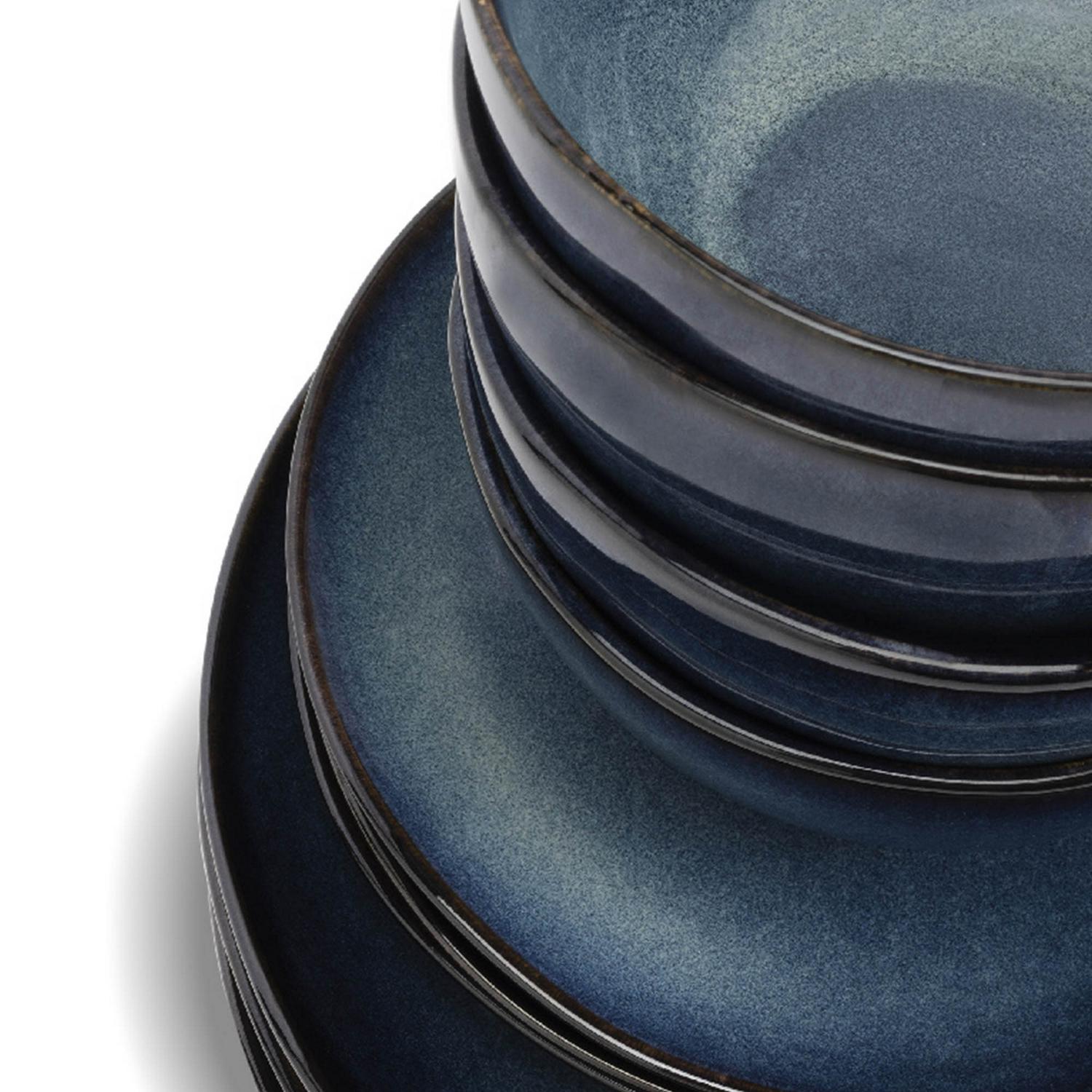 Habitat 12pc Reactive Dinner Set - Navy