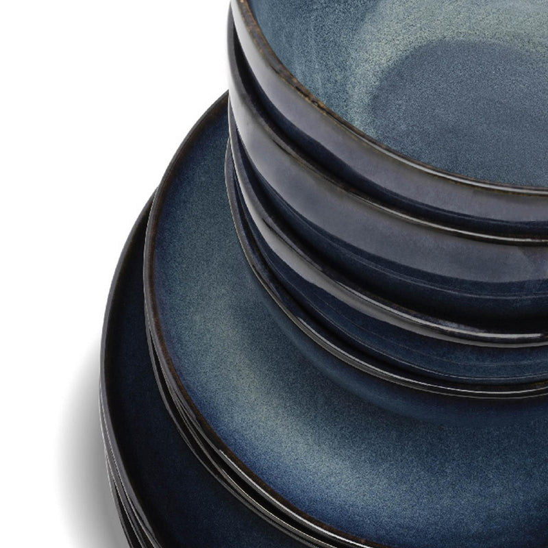 Habitat 12pc Reactive Dinner Set - Navy
