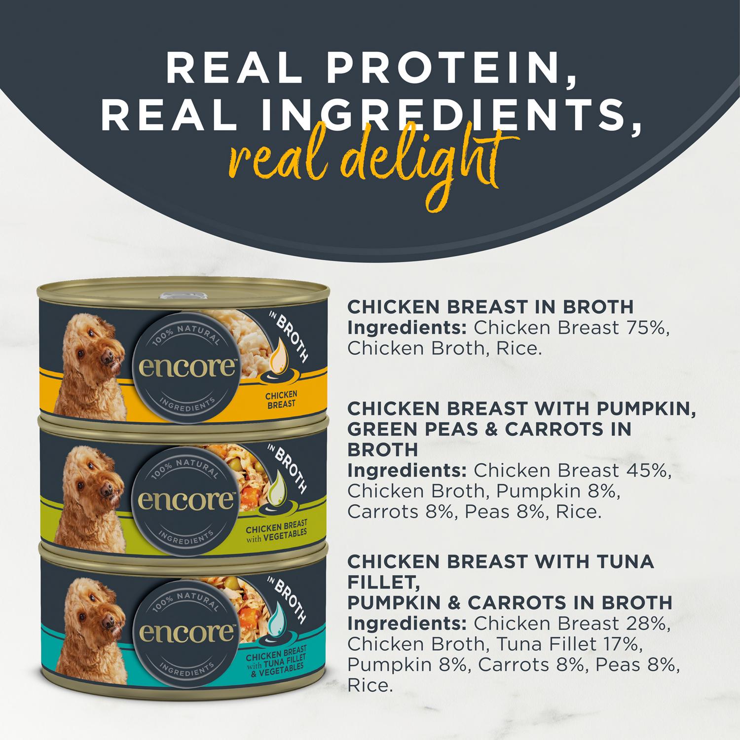 Encore wet dog food chicken selection 8 x 156g tins - British product