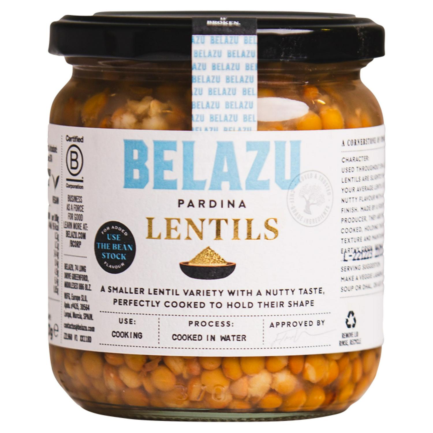 Belazu Pardina Lentils in Brine 370g, imported from the UK