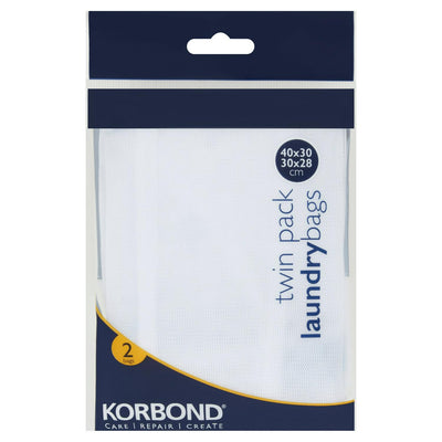 Twin Pack Laundry Bags in Rectangle and Cylinder Shapes, 40x30cm and 30x28cm