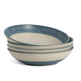 Habitat Artisan Stripe Stoneware Pasta Bowl - Blue
