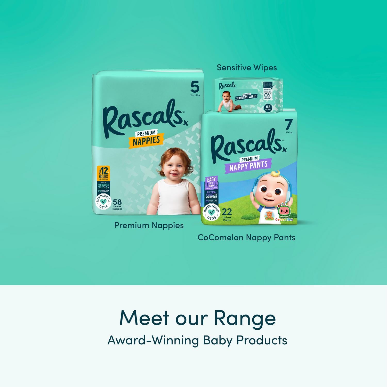 Rascals Nappy Pants CoComelon Size 4, imported from the UK