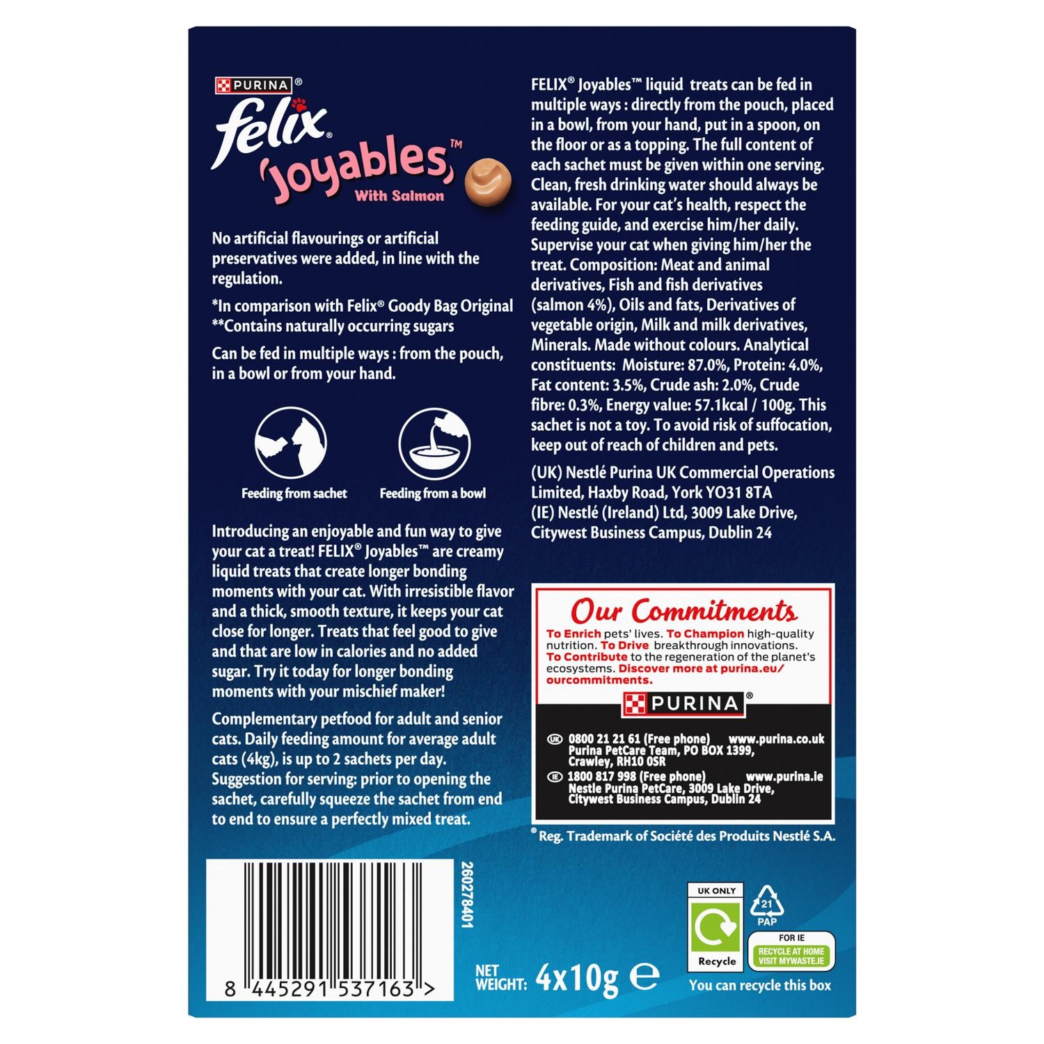 Felix Salmon Cat Treats Liquid 4x10g - British product