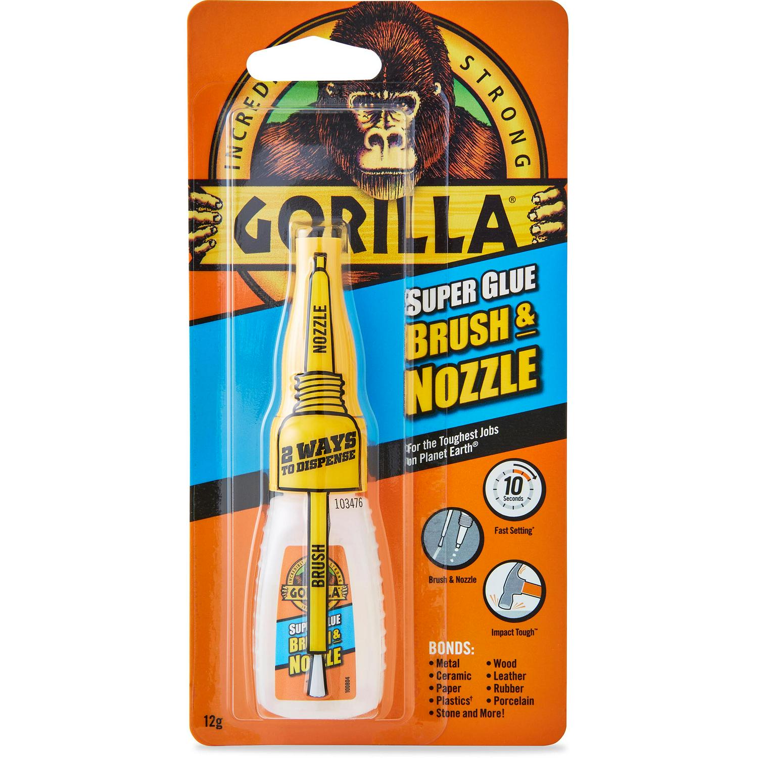 Gorilla Superglue Brush & Nozzle 12g Bottle, UK version