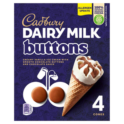 Cornet de glace Cadbury Dairy Milk Buttons 4 x 100 ml
