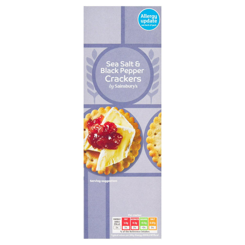 Sainsbury's Sea Salt & Black Pepper Crackers 185g (British brand)