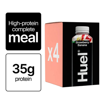 Bouteilles Huel Fraise Banane High Protein Complete Meal Black Edition 4 x 500ml