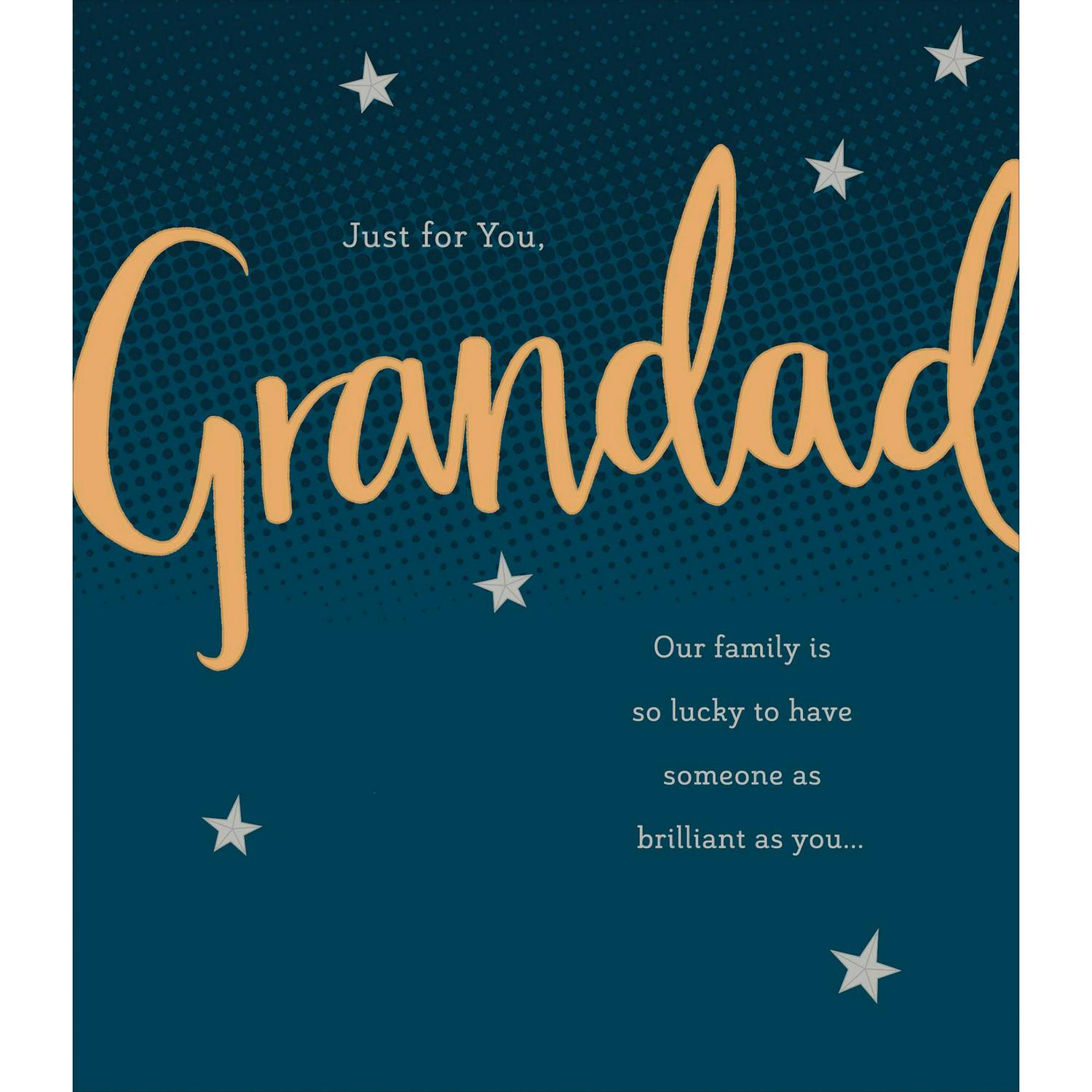 Carlton Grandad birthday card gold lettering - British product