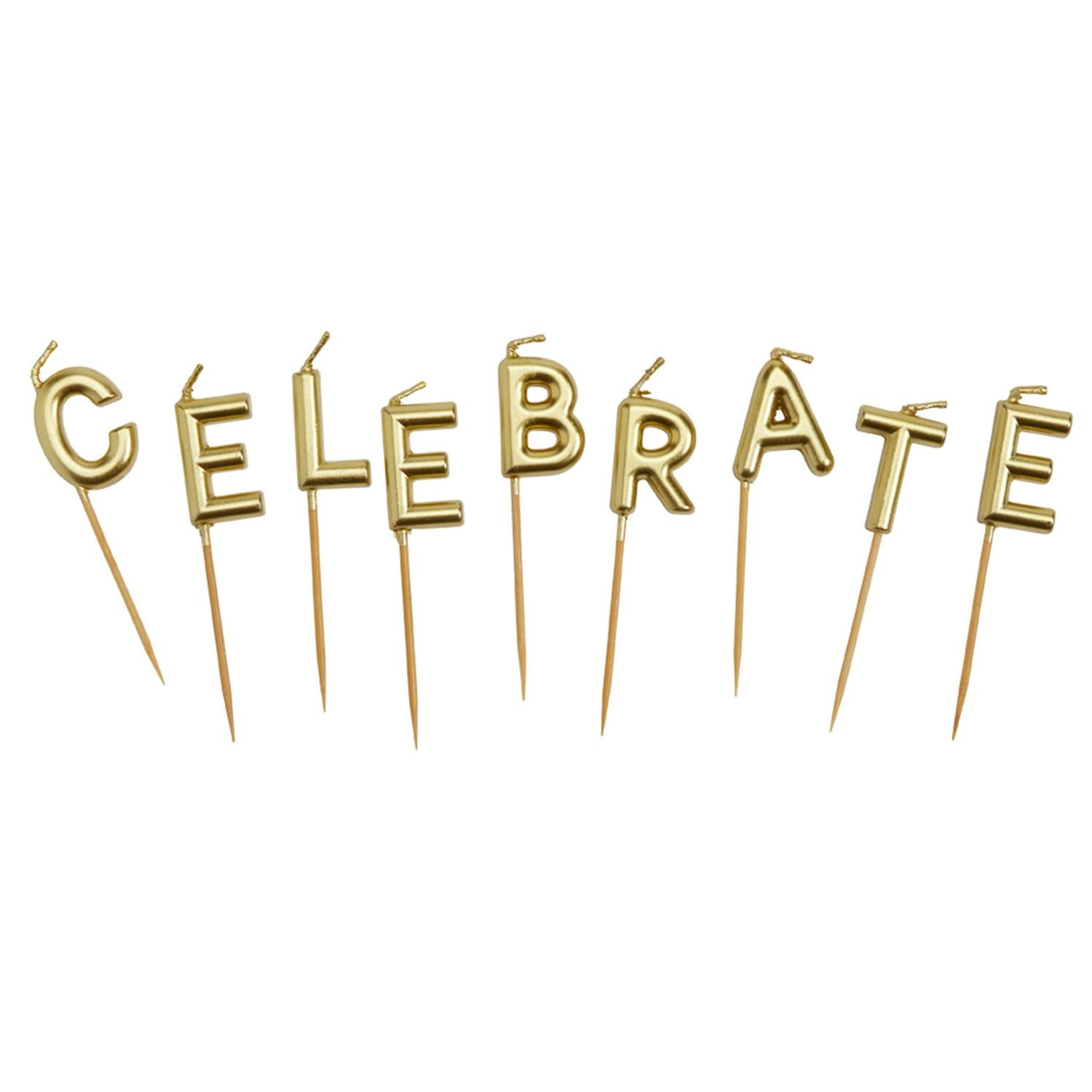 Sainsbury's Home gold celebration candles pack of 9 (British brand)