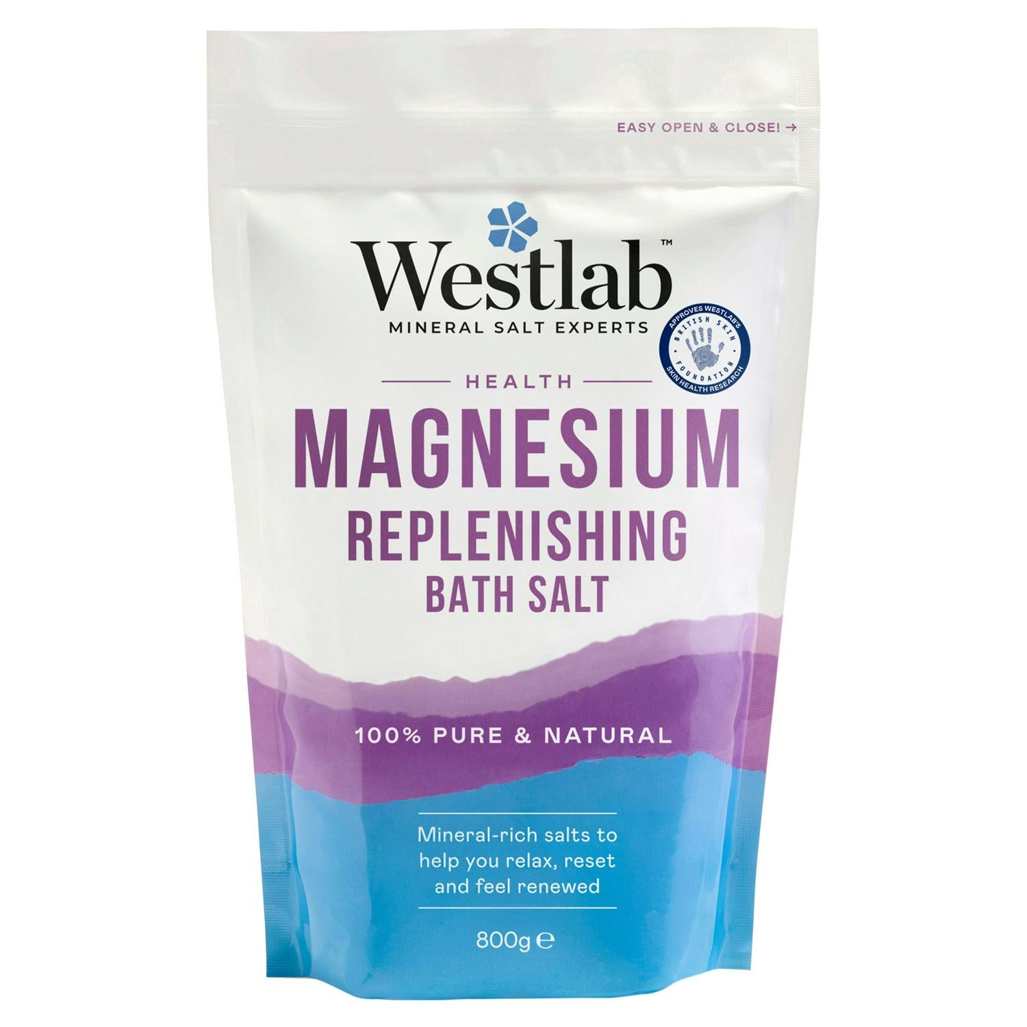 Westlab magnesium flakes bath soak 800g (British brand)