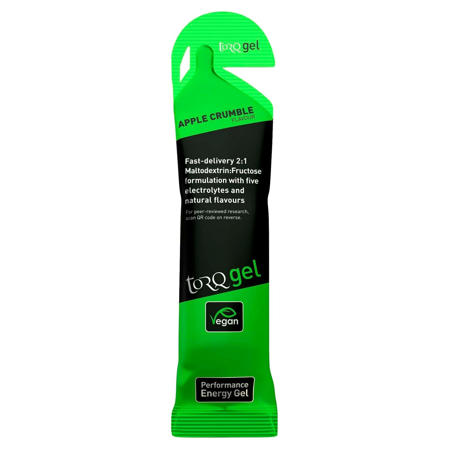 Torq Apple Crumble energy gel 45g, imported from the UK