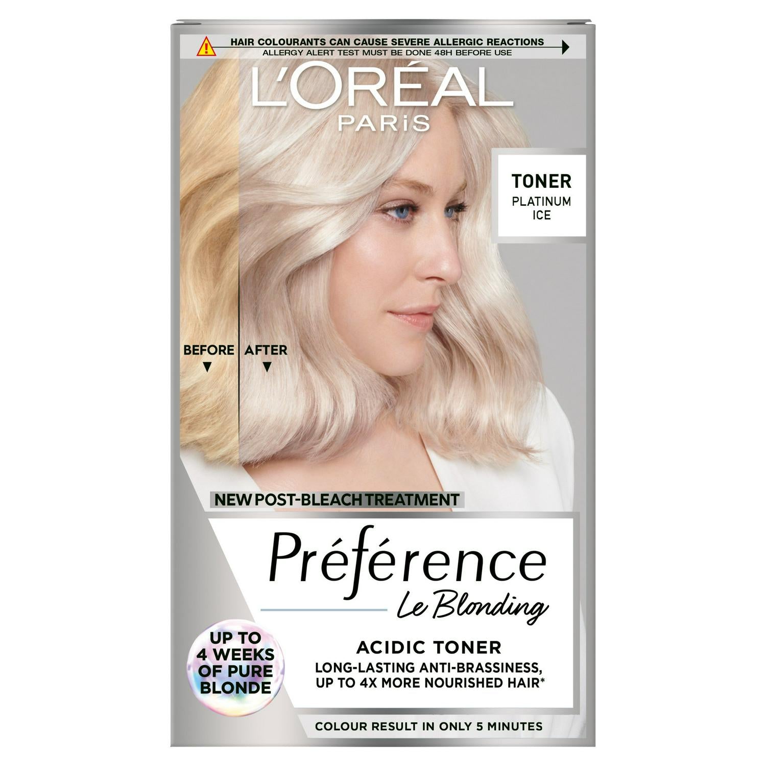 Acidic Hair Toner for Platinum Blonde Shades with Nourishing Conditioner